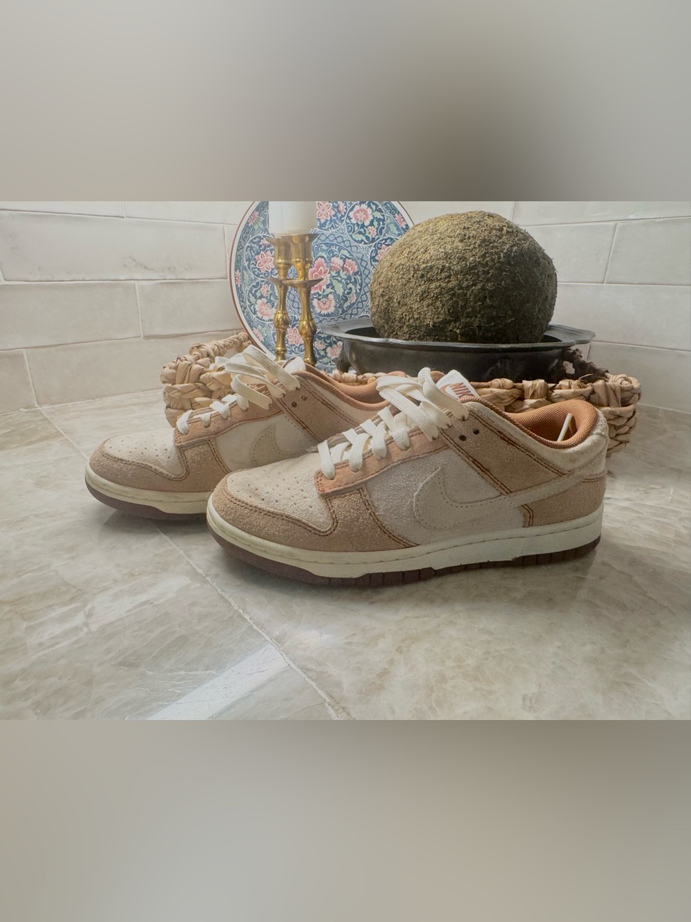 Nike Dunk Low Medium Curry Women’s 7.5 DD1390-100 Brown Tan Suede